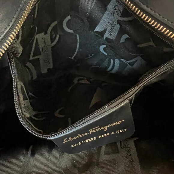 Ferragamo *LOW START* Navy Blue Grosgrain Vara Bag - Picture 9 of 12